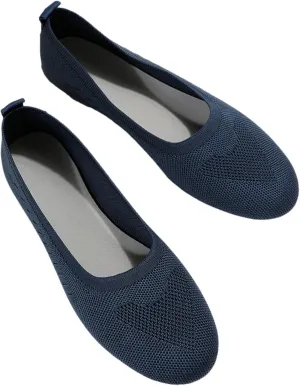 Sandals Women Summer Fashion Mesh Breathable Slip on Flat Sandals Solid Pointed Toe Closed Toe Shallow Mouth Shoes Lightweight Comfy Ladies Casual Shoes