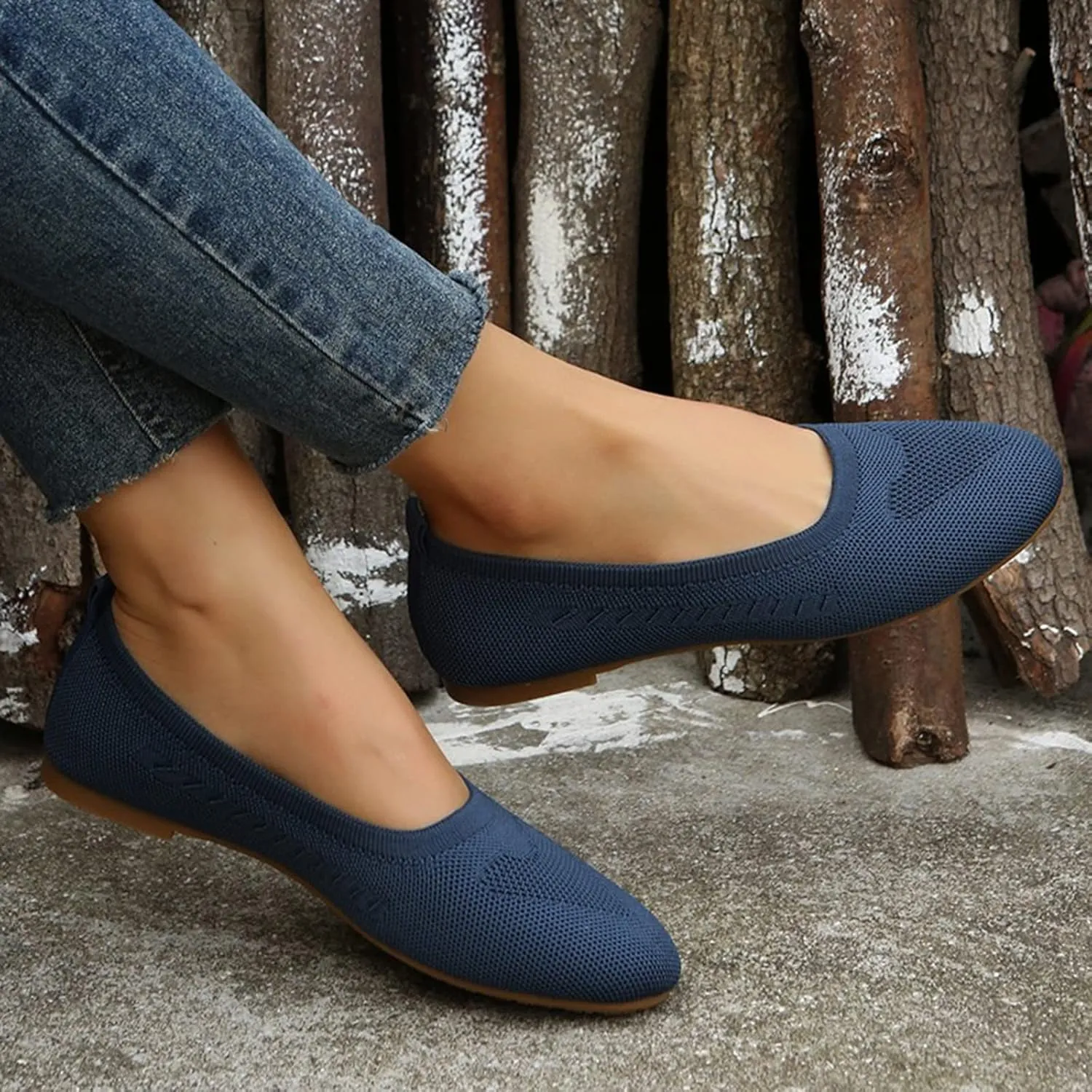 Sandals Women Summer Fashion Mesh Breathable Slip on Flat Sandals Solid Pointed Toe Closed Toe Shallow Mouth Shoes Lightweight Comfy Ladies Casual Shoes