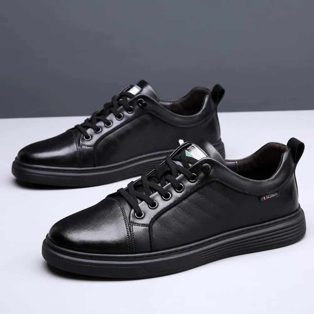 Sneakers for Men Leather Upper Outdoor Sport Lace Up Leather Elastic Sole Casual Sneaker Tenis para Hombre Designer Skate Shoes