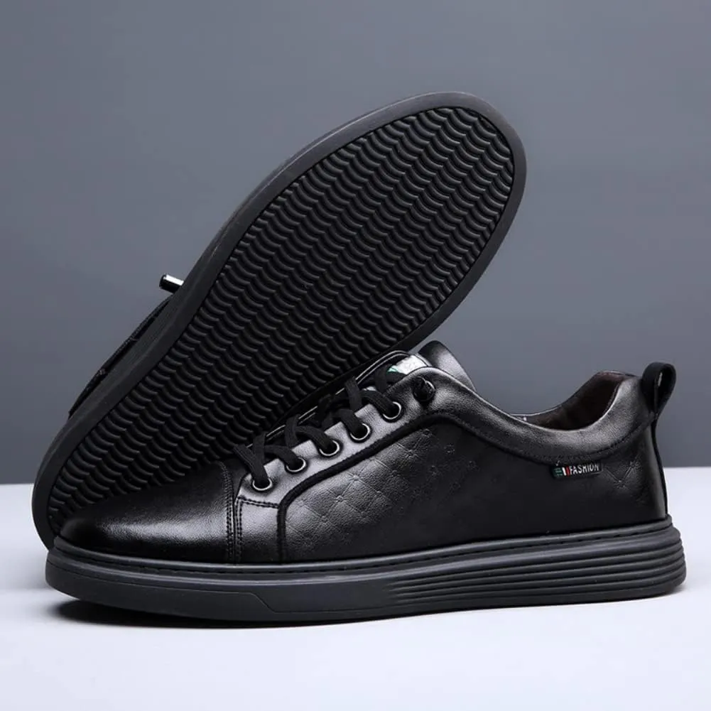 Sneakers for Men Leather Upper Outdoor Sport Lace Up Leather Elastic Sole Casual Sneaker Tenis para Hombre Designer Skate Shoes