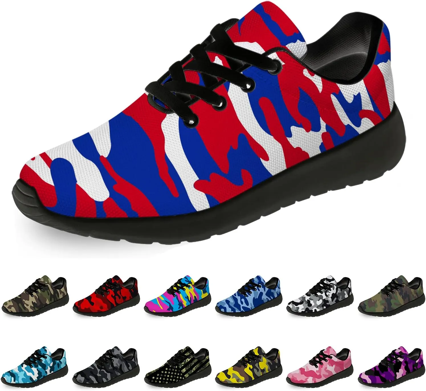 Unisex Camouflage Sneakers for Women & Men, Breathable & Lightweight, All Occasions