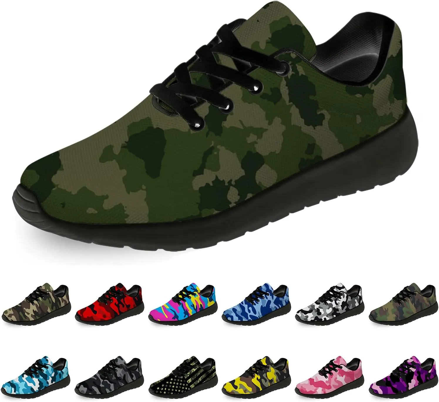Unisex Camouflage Sneakers for Women & Men, Breathable & Lightweight, All Occasions
