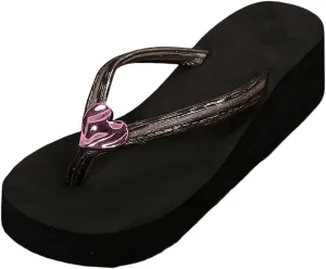 Walking Beach Ladies Thong Women's Thick Bottom Wedge Heel Thick Bottom Flip Flops Beach Slippers With Love Shiny Diamonds Outdoor Slippers
