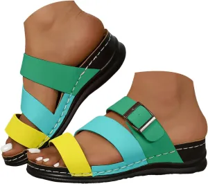 Wedge Sandals for Women Comfort Platform Classic Orthopedic 2025 Summer Open Toe Slingback Non Slip Wedges Slippers Bohemian Comfortable Beach Vacation Travel Walking Party Dress Sandals