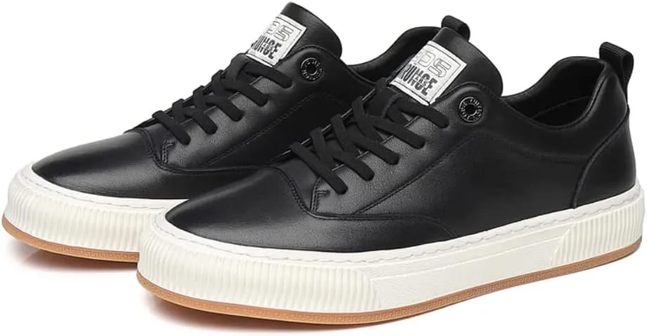 White Outdoor Sport Sneakers for Men Leather Upper Lace Up Leather Elastic Sole Casual Sneaker Tenis para Hombre Designer Skate Shoes