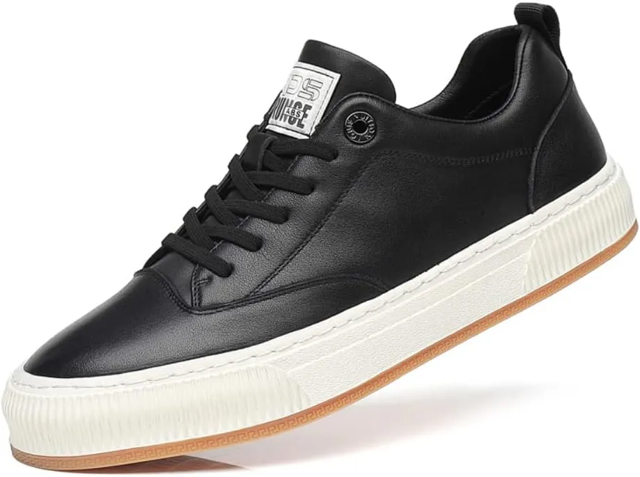 White Outdoor Sport Sneakers for Men Leather Upper Lace Up Leather Elastic Sole Casual Sneaker Tenis para Hombre Designer Skate Shoes