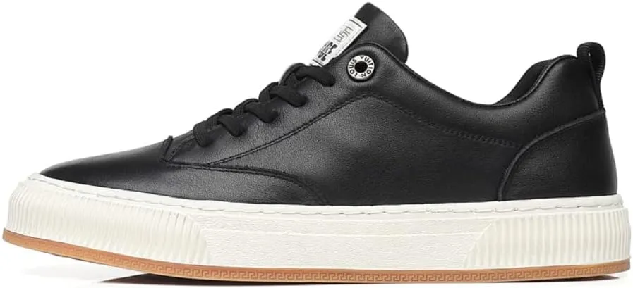 White Outdoor Sport Sneakers for Men Leather Upper Lace Up Leather Elastic Sole Casual Sneaker Tenis para Hombre Designer Skate Shoes