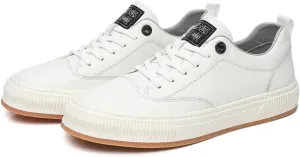 White Outdoor Sport Sneakers for Men Leather Upper Lace Up Leather Elastic Sole Casual Sneaker Tenis para Hombre Designer Skate Shoes