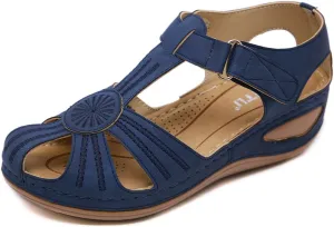 Women's Causal Closed Toe Wedges Sandals Summer Comfortable Ankle Strap Gladiator Beach Dressy Sandal