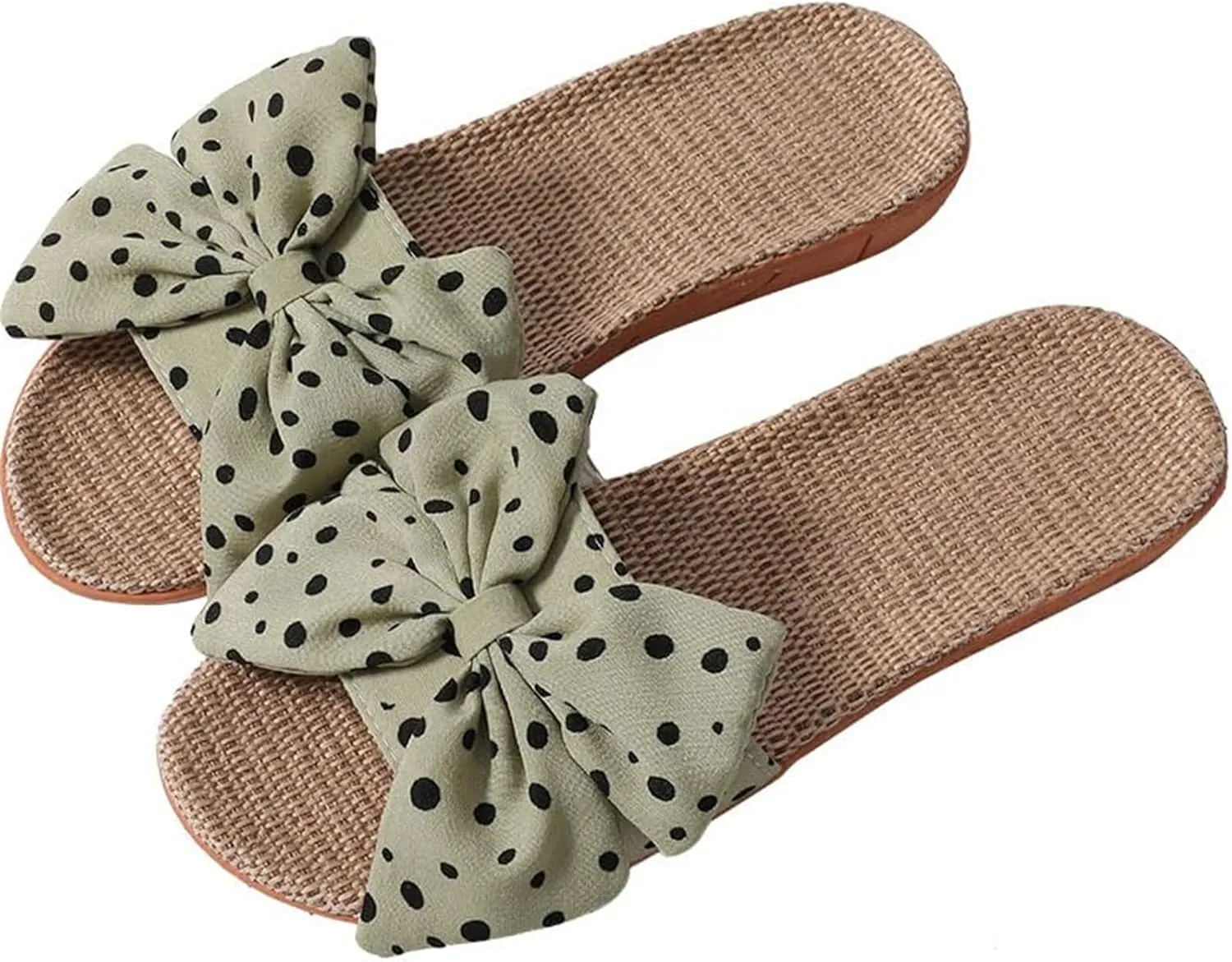 Womens Flat Sandals Bow Knot Open Toe Home Slippers Breathable Indoor Slip On Shoes Comfortable Non-Slip Casual Slides Summer Beach Vacation Sandals