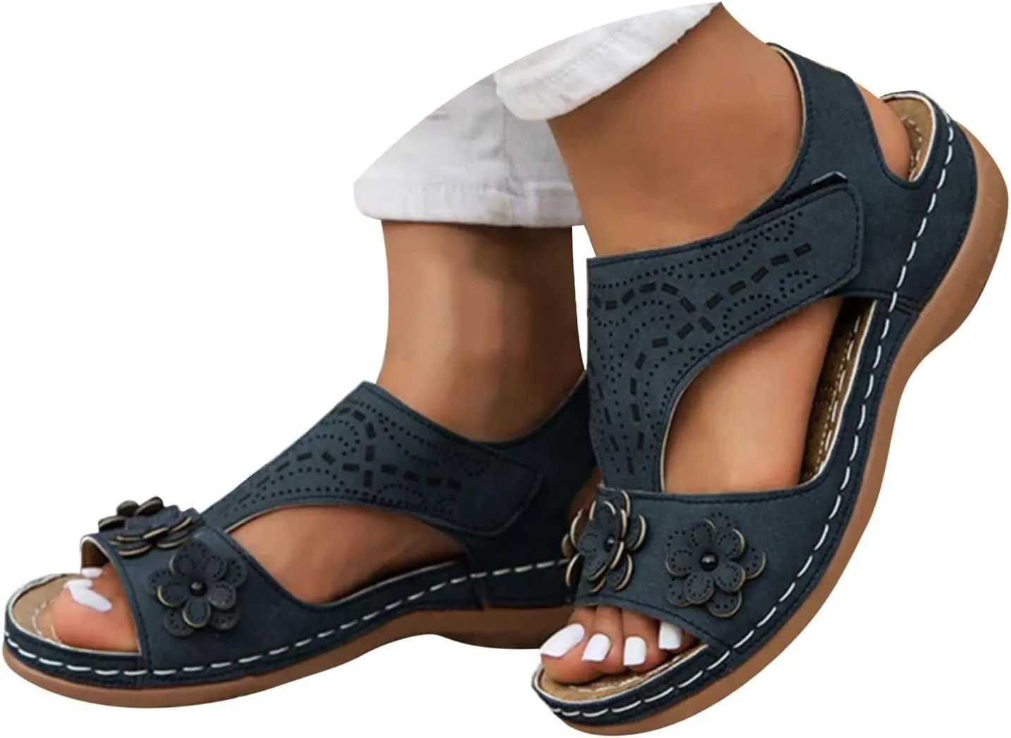 Women's Orthopedic Sport Sandals Shoes with Soft Cushion 2025 Summer Open Toe Flower Fashion Women's Sandals
