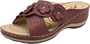 Women's Wedges Sandals Fashion Memory Foam Slides Slippers Breathable Open Toe Arch Support Dress Shoes