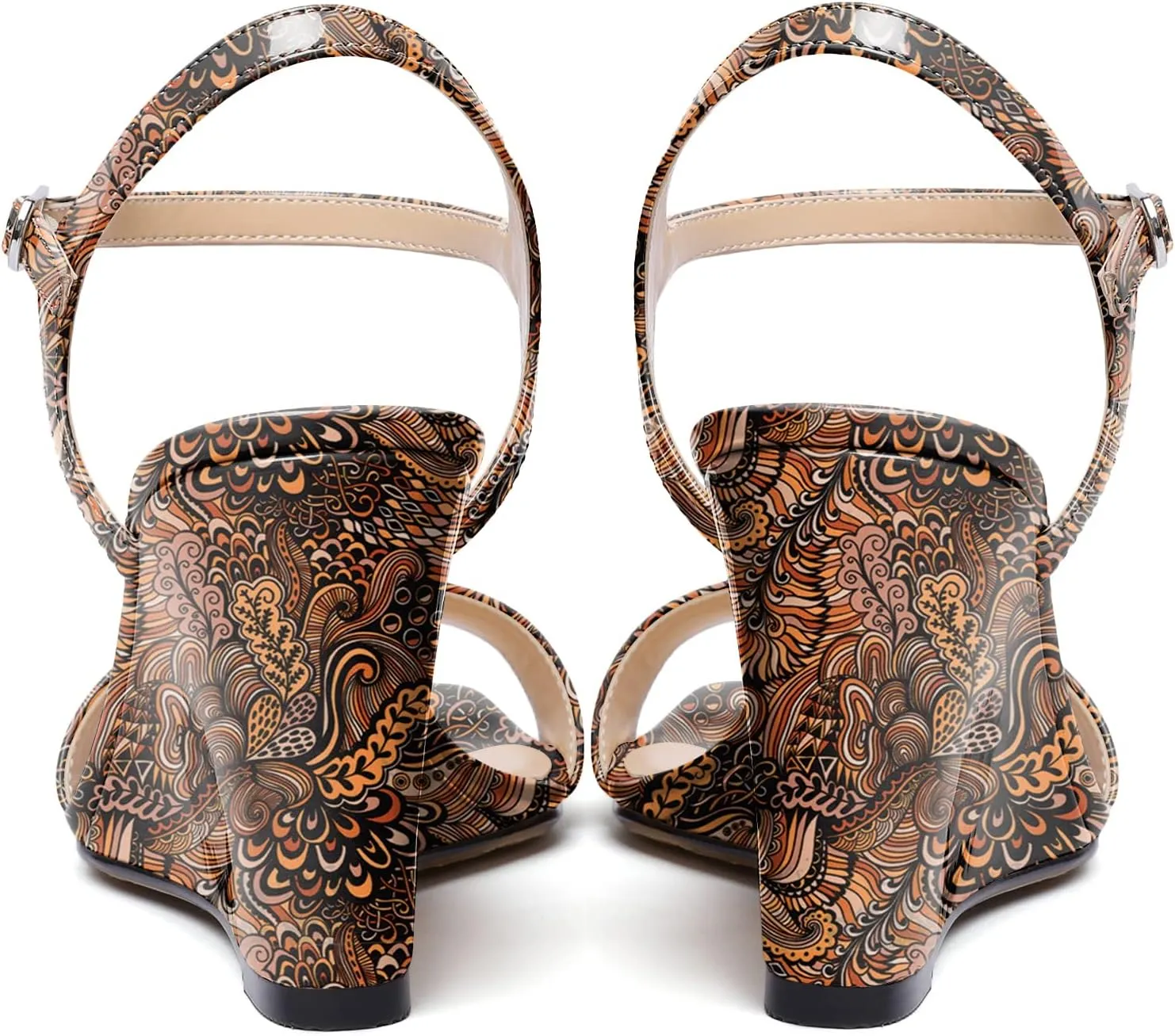 Zamikoo Women's Open Toe sandals 3.5'' Wedge heels Square Toe Slingback Pumps Fashion Dress Shoes Size 5- Size 13