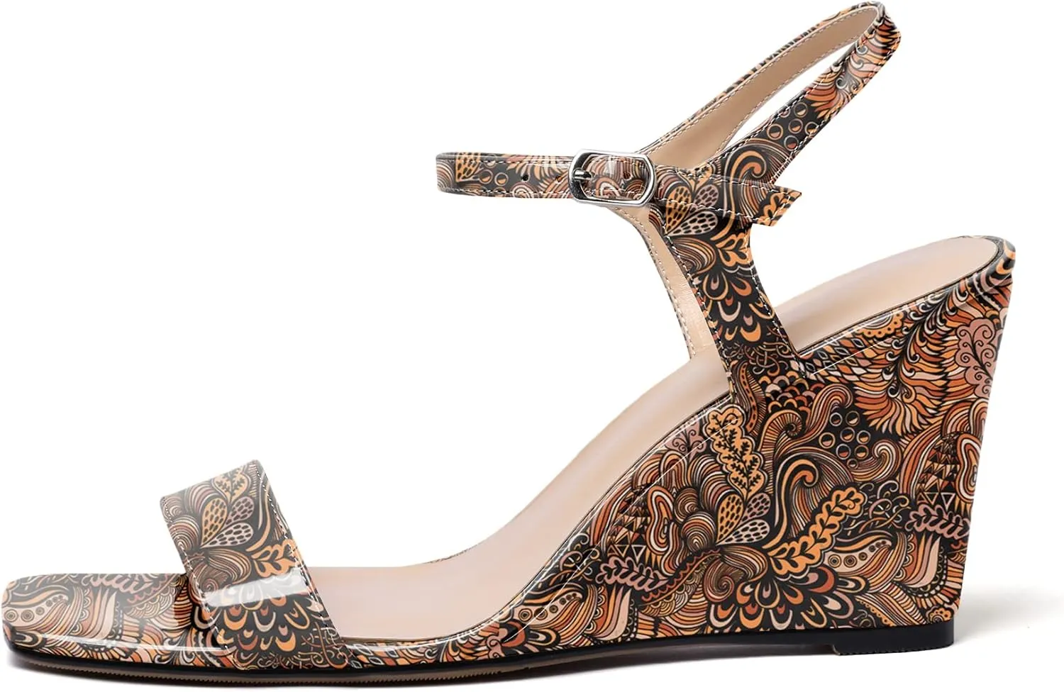 Zamikoo Women's Open Toe sandals 3.5'' Wedge heels Square Toe Slingback Pumps Fashion Dress Shoes Size 5- Size 13